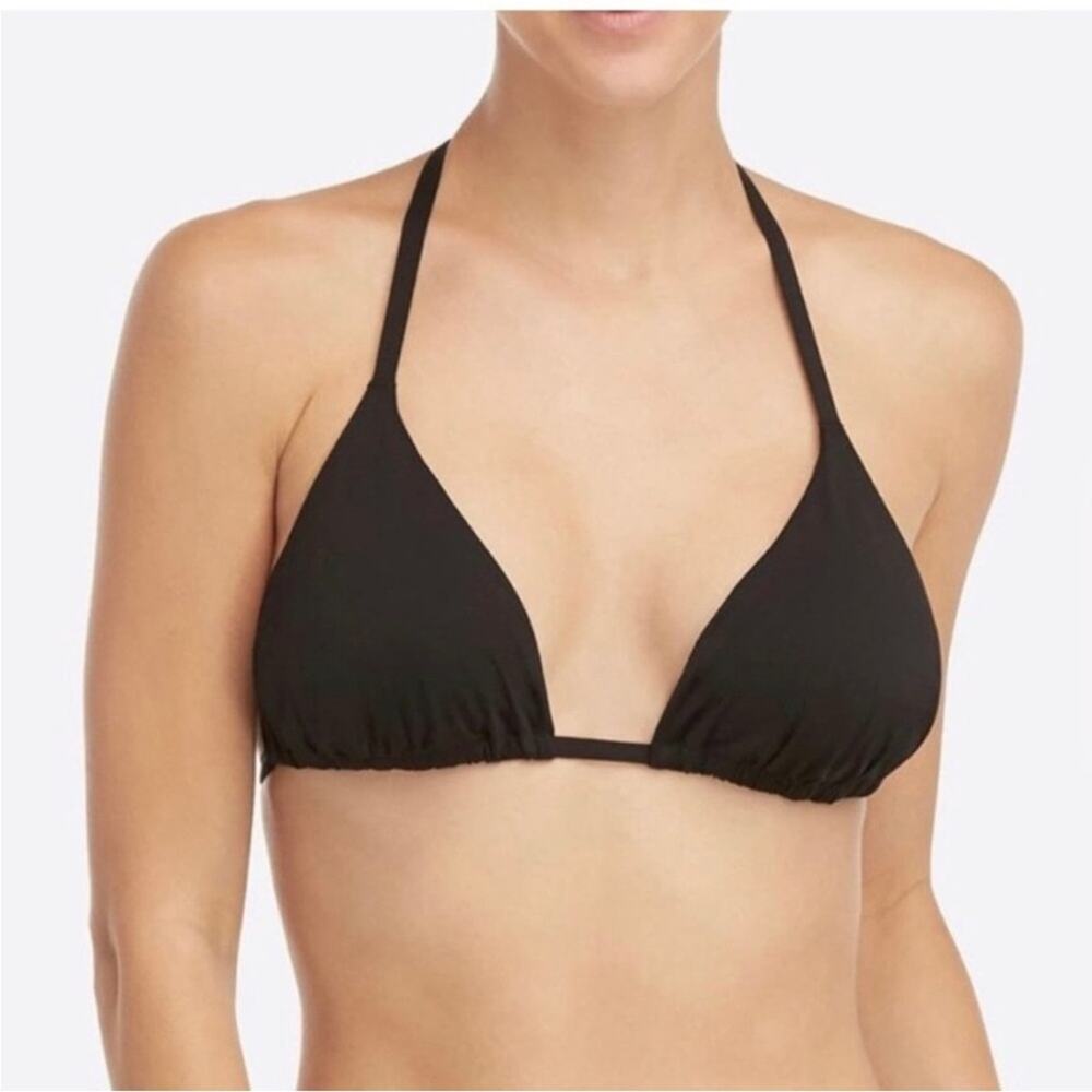 Spanx swim triangle bikini top black medium NWT